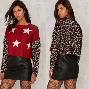 Nasty Gal Stars and Spots Cropped Sweater
